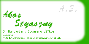 akos styaszny business card